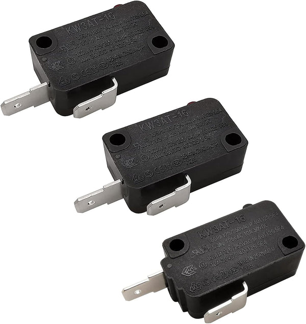 Microwave Oven Door Switch Replacement Part, 16A 125VAC, KW3AT-16, 2X Normally Open + 1x Normally Closed