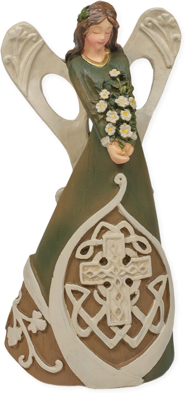 Roman Giftware Inc. Irish & Celtic Collection, 7" H Woodcut Irish Angel Figure, Durable