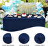 2 Pack 4ft (48x24 Inch), 3-Sided Wolkemer Open Back Fitted Tablecloth Rectangle Vendor Table Cloth Washable Navy Fabric