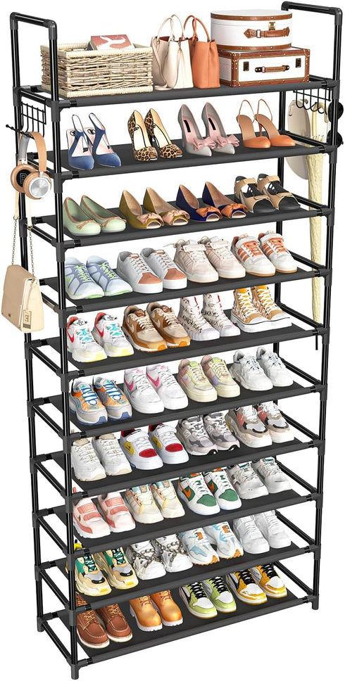Simple Trending Tall Shoe Rack Storage Holds 40 Pairs, 10 Tier Shoe
