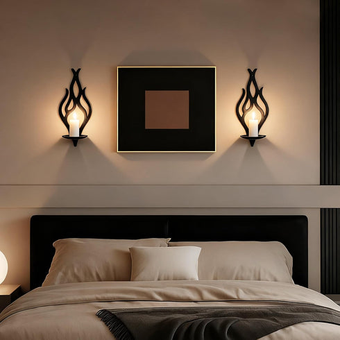Set 2, Wall Candle Sconces of Modern Minimalist Metal Candle Holders for Pillar, Tealight, and LED Candles