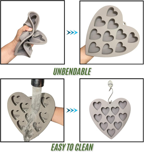Heart Shaped Cake Pans - Heart Silicone Mold for Baking, Large 2 Inches, 10 Cavities for Ice Cube, Chocolate