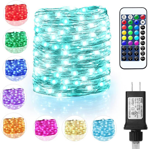 OMIKA 40ft Fairy Lights Plug in, 16 Color Changing 120 LED Twinkle Lights with Remote Timer
