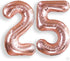 AULE 40 Inch Large 25 Number Balloons, Rose Gold Big Foil Number Balloons for 25th Birthday Party Decorations