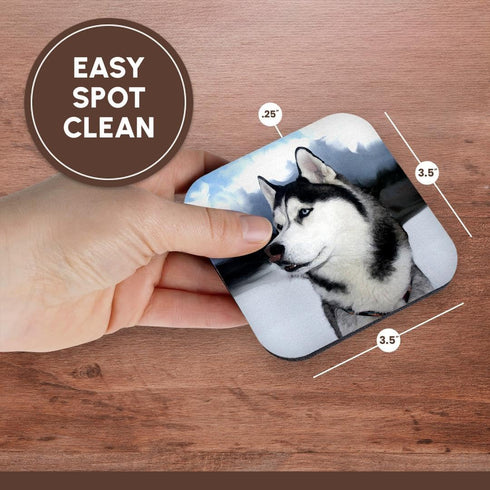 3dRose CST_4438_2 Siberian Husky Soft Coasters, Set of 8