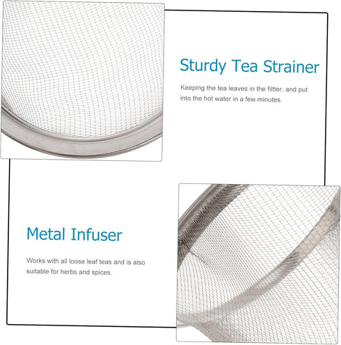 8pcs Metal Mesh Tea Infuser Filters, Replacement Strainers for Teapot and Kettle, Stainless Steel