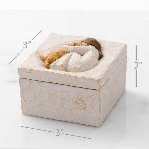 Willow Tree True, Truly a Friend Keepsake Box for Jewelry and Treasures, Hand-Painted with Girl and Puppy Dog