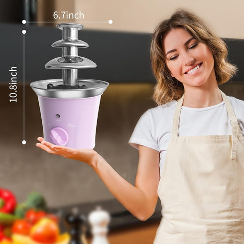 ZEVELOO MINI Chocolate Fountain Machine Small Electric Chocolate Fondue Fountain Machine for Party for Candy Butter