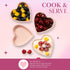 Paris Hilton Heart Shaped Ramekin Set, Mini Ceramic Baking Dishes, 4-Piece Oven Safe, Pink