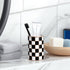 countertop Checkered Bathroom Toothbrush Holder, Bathroom Black and White Ceramic Toothbrush Holder, Modern Toothbrush