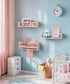 Set 3 Maxpeuvon Nursery Book Shelves, of Kids Bookshelves Natural Wood Wall Mount Organizer with Towel Bar Hanging