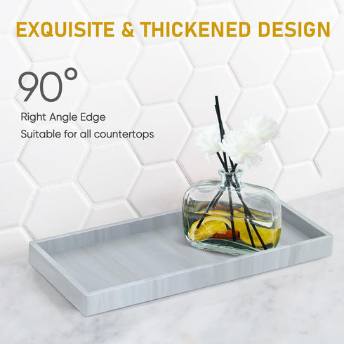 Bathroom Counter Tray, EG-SIPRO Thickened Silicone Bathroom Vanity Tray, Shatterproof Soap Dispenser Tray