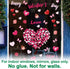 Ivenf Valentines Day Decorations Heart Window Clings Decor, Large Red Pink Heart Tree for Kids Home
