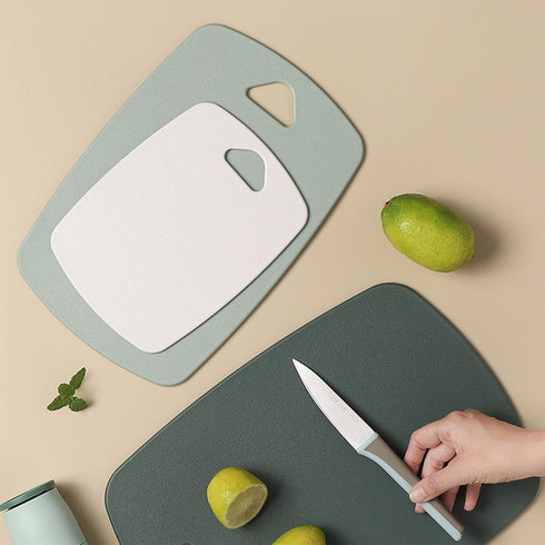 Kitchen Plastic Cutting Board Set of 3, Professional Multi Color Dishwasher Safe Chopping Boards for Fruit & Meat, Green