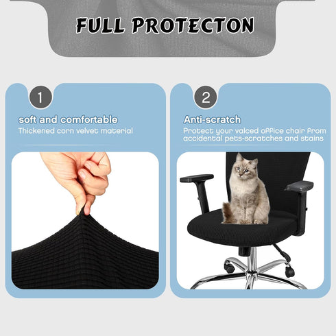 Lounsweer 3 Pieces Headrest Chair Cover, Office Chair Cover, Rolling Desk Chair Cover, Gaming Chair Covers, Stretch
