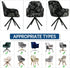 Iauddy Swivel Armchair Accent Dining Chair Cover for Office, Stretch Mid-Back Office Desk Chair Sliopcover Leisure Arm