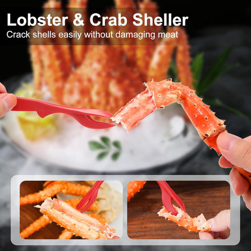 Veluft 20 Pcs Crab Crackers and Tools, Crab Crackers, Lobster Sheller, Fork, Scissors & Storage Bag, Crab & Lobster