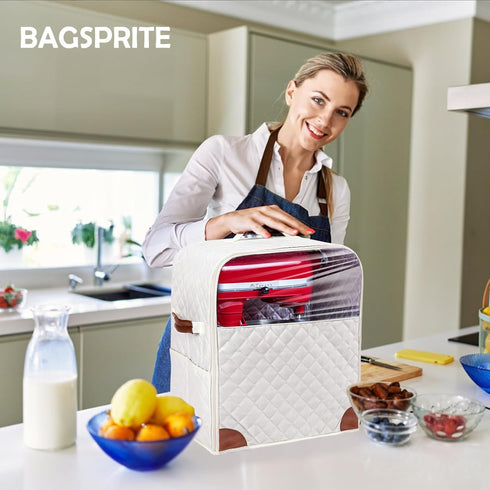 BAGSPRITE Stand Mixer Cover with Appliance Sliders Base, Compatible with KitchenAid Mixer-Storage Bag for 4.5/5 Quart
