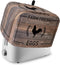 Farmhouse Rooster Toaster Cover 4 Slice, Rustic Black Farm Animals Wood Toaster Oven Cover