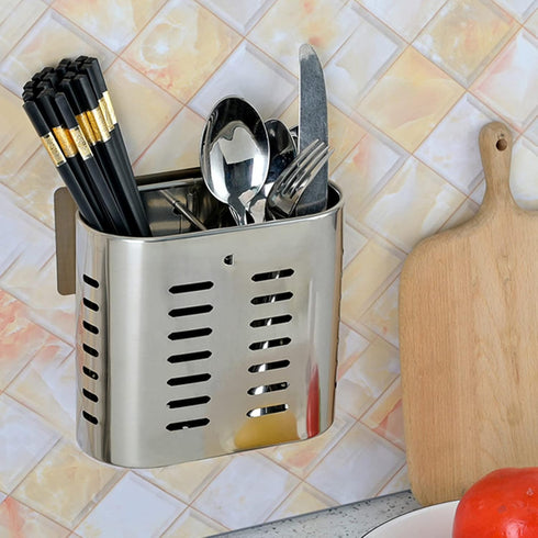 Fdit Wall Mount Utensil Drying Rack, Cooking Holder Organizer for Spoons, Knives, Forks, Chopsticks, Hollow Design