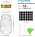 CycleMore 15 Pcs Glass Mason Spice Jars 4oz Empty Spice Bottles with Blank Labels and Shaker Lids, Gold Airtight Metal Caps, Chalk Marker and Collapsible Funnel Included