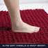 Walensee Bathroom Rug Non Slip Bath Mat Red (32x20 Inch) Water Absorbent Super Soft Shaggy Chenille Machine Washable