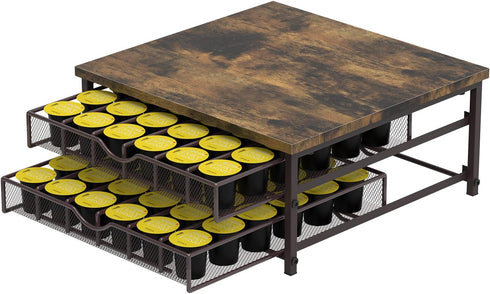 Coffee Pod Holder for Counter, 72 Capacity Drawer for Keurig Pod Storage with Sliding Baskets for Coffee Station