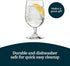 Libbey Stemmed Water Glasses Set of 6, Clear Multi-Purpose Goblet Glasses, Dishwasher Safe 16 oz for Parties