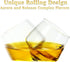 Barbuzzo Rolling Whiskey Glasses Set of 2 - Hand-Blown Stemless Glasses for Better Aeration