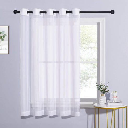NICETOWN Sheer Curtains for Patio Door, Grommet Voile Texture Lightweight Window Drapes, 1 Piece, W70 x L63, White