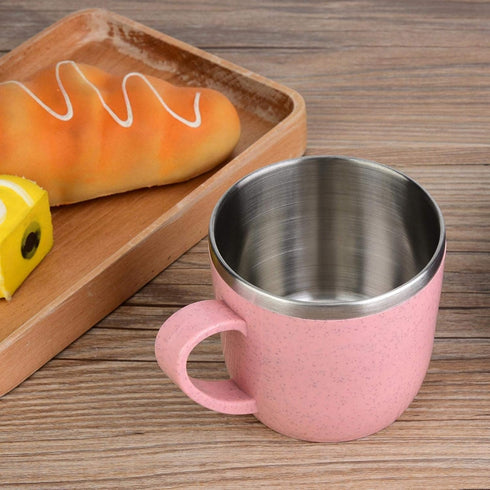220ml Pink Coffee Cup, Stainless Steel Insulated Mug for Water, Coffee, Juice, and Milk