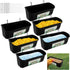 6 PCS Black Goat Feeder Hanging Pig Feeder with Clips 5 Quart