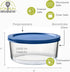 Set 2 1 Fox Run Glass Yogurt Containers with Lids, of Glass Bowls for Yogurt, Salads and Leftovers, Quart Capacity Each