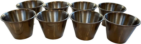 Stainless Steel Sauce Cups, 2.5 oz Ramekins for Condiments, Dipping Portions (8 Count)