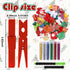 60 Set Kit,60 111 200 Backpacks JOICEE DIY Christmas Clothespins Colored Wooden Clothes Pins Mini Resin Figures Bows