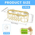 YMKWZ 2Pcs 304 Sponge Holder for Kitchen Sink, Gold Suction Cup Caddy, No-Drilling & Easy to Remove, Stainless Steel
