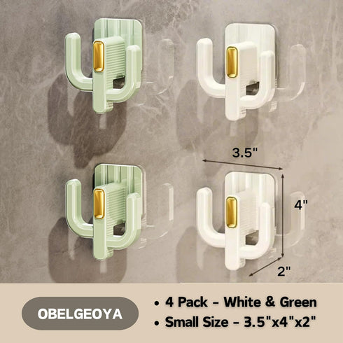 OBELGEOYA (4 Pack) Wall Mounted Shoe Rack - Versatile Hanging Organizer with Hooks for Slippers, Hats, Towels & Keys