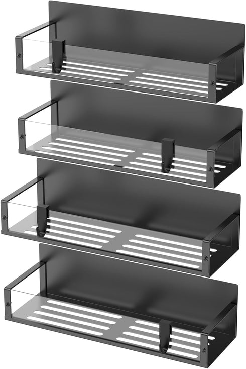 HuggieGems 4-Pack Clear Magnetic Spice Rack Organizer - Perfect for Refrigerators and Ovens