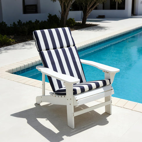 High Density Foam Cushions for Adirondack Chairs - Striped High Back Comfort
