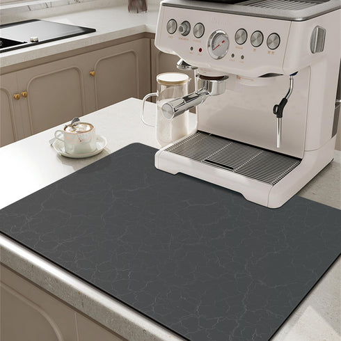 Golener Coffee Bar Mat, Under Coffee Maker Mat, 23"x15" Coffee Tray Mat Under Coffee Machine, Dark Gray Rubber Mat
