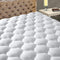 MATBEBY Quilted Fitted Twin Mattress Pad, Cooling Breathable Fluffy Soft Cover, Stretches up to 21 Inch Deep, White
