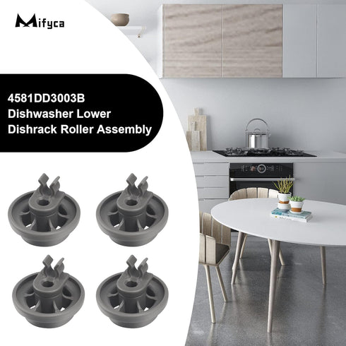 4581DD3003B Lower Dishrack Roller Assembly for L-G Dishwasher Wheels, 4 Pack