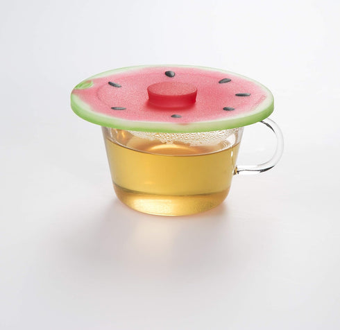 Charles Viancin Set of 2 Watermelon 4” Silicone Drink Covers - BPA-Free, Dishwasher Safe, Airtight Seal