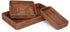 Rattan Serving Tray, Rectangular Woven Tray, Natural Wicker Decorative Baskets for Kitchen, Bathroom, Tabletop (Dark