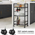 Bar Cart with Wine Rack and Glass Holder, Serving Cart for Home, Mobile Kitchen Shelf, Rolling Beverage Cart in Black