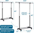 Adjustable Honey-Can-Do Rolling Garment Rack - Heavy-Duty Chrome Organizer