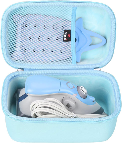 Mchoi Hard Case for Oliso M3Pro/M2 Mini Project Steam Iron, Travel Organizer Holders with Mesh Pocket, Case Only, Blue