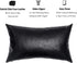 Black Ostrich Skin Faux Leather Pillow Cover, Decorative Modern Throw Cushion Case 12x20 Inches