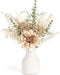 Mkono Small Artificial Flowers in Ceramic Vase 12.5" Centerpieces Coffee Table Decor,