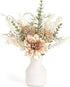 Mkono Small Artificial Flowers in Ceramic Vase 12.5" Centerpieces Coffee Table Decor,